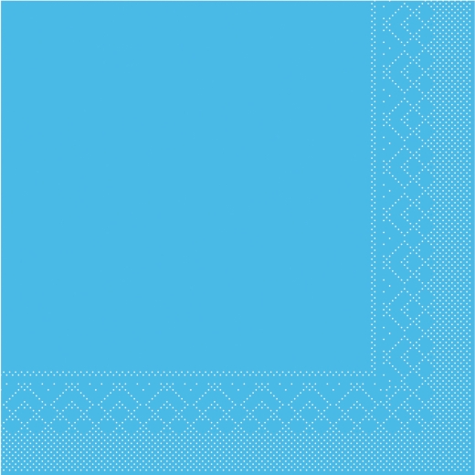 Tissue-Servietten Farbe aqua blau 33x33 cm 1/4-F 3-lagig