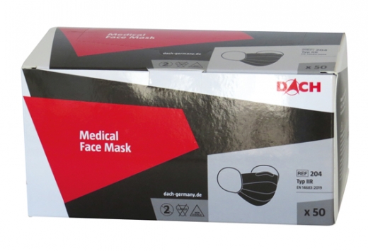 Medizinische OP-Masken schwarz Typ II R 50er Box