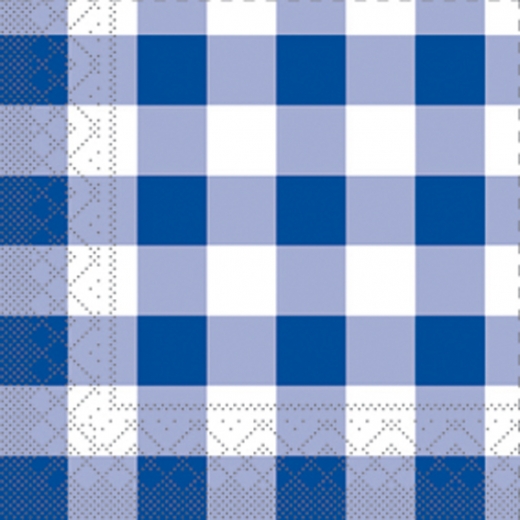 Tissue-Servietten KARO 24x24 blau 1/4-F 3-lagig