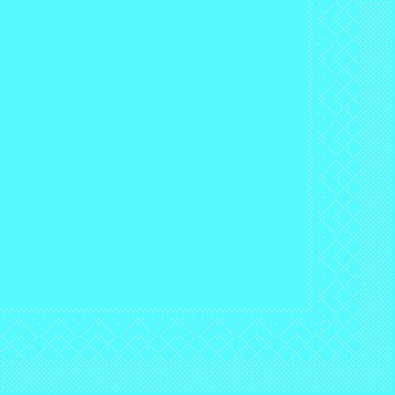 Tissue-Servietten Farbe aqua blau 24x24 cm 1/4-F 3-lagig