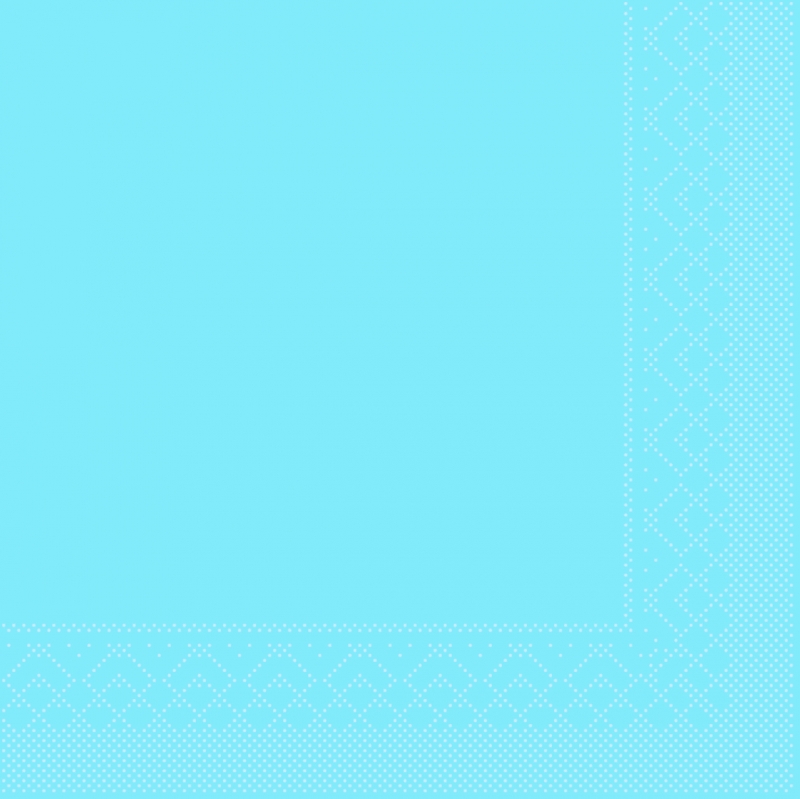 Tissue-Servietten Farbe hellblau 24x24 cm 1/4-F 3-lagig