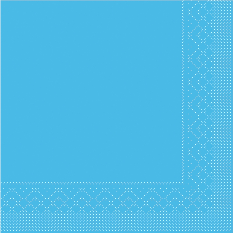 Tissue-Servietten Farbe aqua blau 33x33 cm 1/4-F 3-lagig