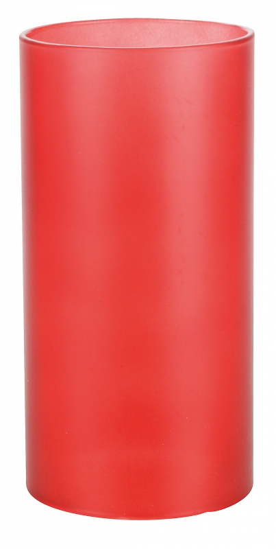 Glas-Lampe rot satiniert Höhe ca. 14 cm - Ø 7,5 cm