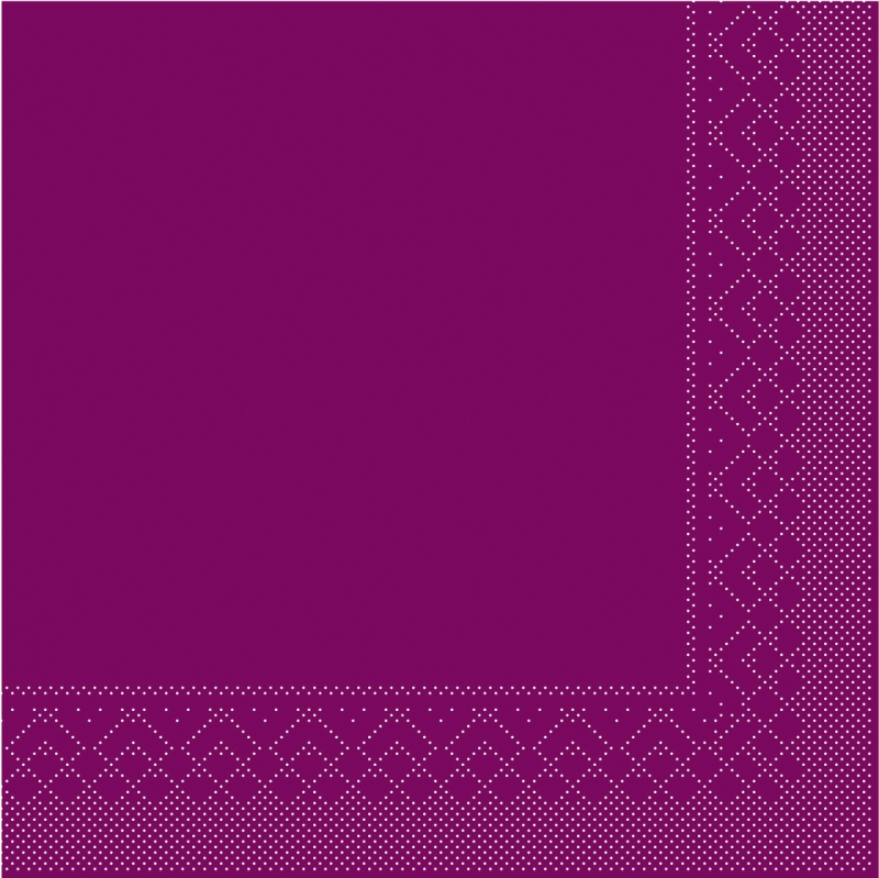 Tissue-Servietten Farbe aubergine 24x24 cm 1/4-F 3-lagig