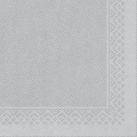 Tissue-Servietten Farbe silber 40x40 cm 1/4-F 3-lagig