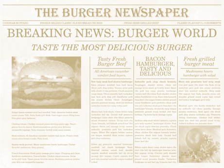 Papier-Tischset NEWSPAPER beige 40x30