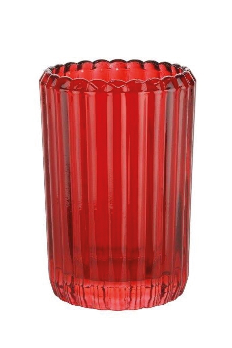 Glas-Lampe Strip rot Höhe ca. 12 cm - Ø 8 cm
