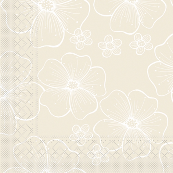 Tissue-Servietten NICOLE beige 33x33 1/4-F 3-lagig