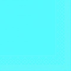 Tissue-Servietten Farbe aqua blau 24x24 cm 1/4-F 3-lagig