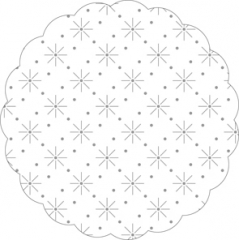 Tissue Deckchen STERNE-PUNKTE weiß Ø 80 mm rund