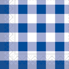 Tissue-Servietten KARO blau 33x33 1/4-F 3-Lagig