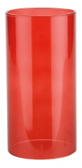 Glas-Lampe rot klar Höhe ca. 14 cm - Ø 7,5 cm