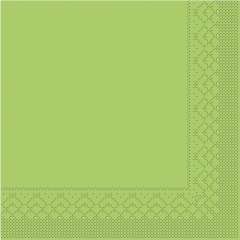 Tissue-Servietten Farbe kiwi 24x24 cm 1/4-F 3-lagig