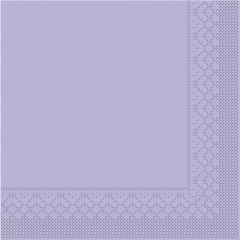 Tissue-Servietten Farbe lila/flieder 24x24 cm 1/4-F 3-lagig
