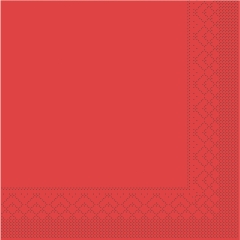 Tissue-Servietten Farbe rot 33x33 cm 1/4-F 3-lagig