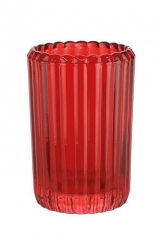 Glas-Lampe Strip rot Höhe ca. 12 cm - Ø 8 cm