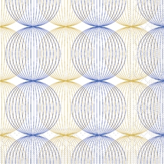 Tissue-Servietten LUDO blau-gold 24x24 1/4-F 3-lagig