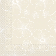 Tissue-Servietten NICOLE beige 33x33 1/4-F 3-lagig